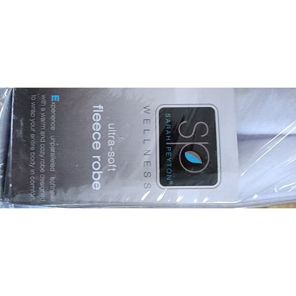 Sarah Peyton Wellness Ultra Soft Fleece Robe White 43 Inches In Length One Size - Picture 9 of 9